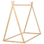 Łóżka dla dzieci i młodzieży - Łóżko dziecięce domek drewniane 90 x 200 cm jasne SAURAT - miniaturka - grafika 1