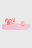 Sandały damskie - Chiara Ferragni Chiara Ferragni sandały damskie kolor różowy na platformie - miniaturka - grafika 1