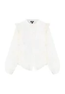 Bluzki damskie - DreiMaster Vintage Damska bluzka bawełniana, wełniana biel, M, biały (wollweiss), M - miniaturka - grafika 1