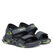 Buty dla chłopców - Sandały Skechers Sola Glow Sandal 407032L/CCBK Szary - miniaturka - grafika 1
