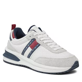 Półbuty męskie - Sneakersy Tommy Jeans Tjm Runner Leather Outsole EM0EM01315 Rwb 0G1 - grafika 1