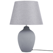 Lampy stojące - Shumee Lampa stołowa Shumee Lampka nocna ceramiczna szara FERGUS 78578 - miniaturka - grafika 1