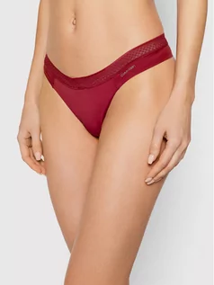 Majtki damskie - Calvin Klein Underwear Stringi Seductive Comfort 000QF6307E Bordowy - grafika 1