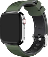 Akcesoria do smartwatchy - PASEK DO ZEGARKA APPLE WATCH ZIELONY/CZARNY SILIKONOWY 42/44/45/49mm - miniaturka - grafika 1