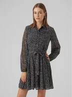 Sukienki - Vero Moda Sukienka koszulowa 10299195 Czarny Regular Fit - miniaturka - grafika 1