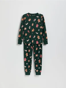 Reserved - Świąteczna piżama - ciemnozielony - Skarpetki dla dzieci - miniaturka - grafika 1
