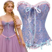 Odzież ciążowa - GORSET OVERBUST SZNUROWANY WIĄZANY MODELUJĄCY TALIĘ GOTYCKI COSPLAY L XL - miniaturka - grafika 1