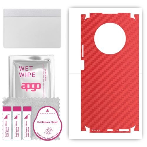 folia naklejka skórka strukturalna na TYŁ+BOKI do Honor X9 4G - Carbon Czerwony - apgo SKINS