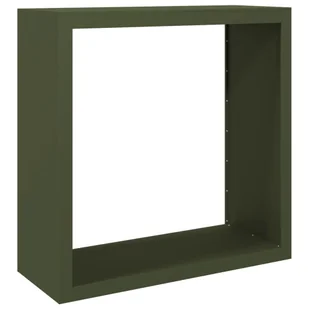 vidaXL Stojak na drewno opałowe, zielony, 100x40x100 cm, stalowy - Wózki magazynowe - miniaturka - grafika 1