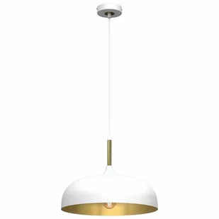 Milagro Lampa wisząca LINCOLN WHITE/GOLD 1xE27 35cm - Lampy sufitowe - miniaturka - grafika 1