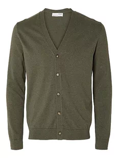 SELETED HOMME SLHBERG LS Knit V-Neck kardigan NOOS, Ivy Green/Szczegóły: melanż, M - Swetry damskie - miniaturka - grafika 1