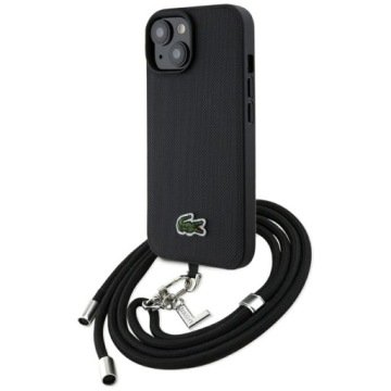 Etui Lacoste Iconic Petit Pique Crossbody Cord do iPhone 15 czarny