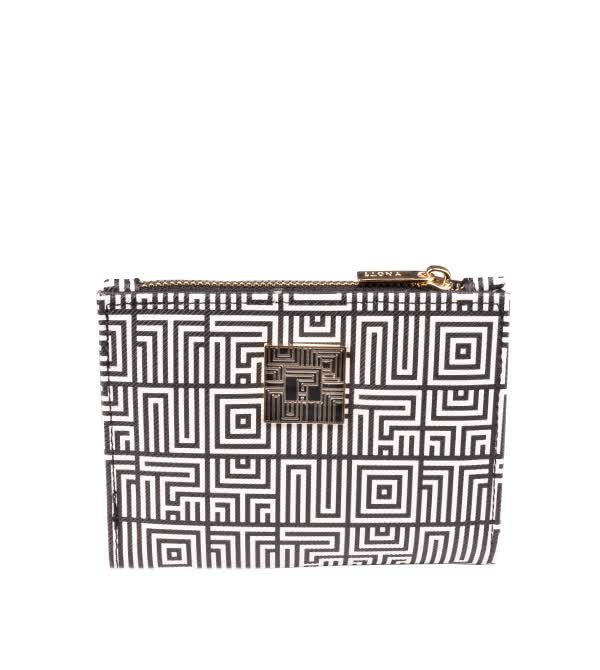 Mały portfel labirynt włoskiej marki Ynot? czarno-biały