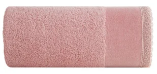 Ręcznik Emi 30x50 różowy zdobiony bordiurą frotte 500 g/m2 - Ręczniki - miniaturka - grafika 1