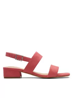 Sandały damskie - Clarks Skórzane sandały w kolorze czerwonym - grafika 1