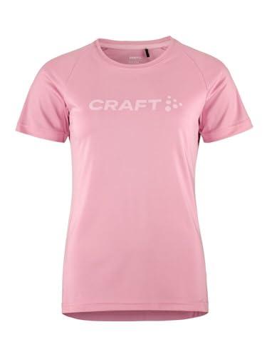 Craft CORE Essence Logo Tee | damska koszulka sportowa M | Whiz | odzież sportowa dla kobiet z poliestru pochodzącego z recyklingu | zakrzywione szwy boczne | Quick Dry T-shirt damski | koszulka