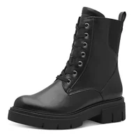 Kozaki damskie - Marco Tozzi Damskie buty Bootie Laced 2-25241-43, modne kozaki, czarne, 36 EU, czarny, 36 EU - miniaturka - grafika 1