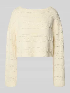 Sweter z dzianiny z ażurowym wzorem model ‘CLAES’ - Swetry damskie - miniaturka - grafika 1