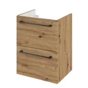 Szafki łazienkowe - Szafka pod umywalkę wisząca Remix 45x33x58 cm brązowa złoty dąb Sensea - miniaturka - grafika 1