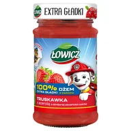 Dżem - Łowicz Dżem 100 % z owoców extra gładki truskawka z acerolą o obniżonej zawartości cukrów 225 g - miniaturka - grafika 1
