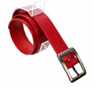 Pasek Skórzany Damski PAS-MAX (PL) Gładki 40 mm Skóra Licowa EXTRA Czerwony k61 - Paski - miniaturka - grafika 4