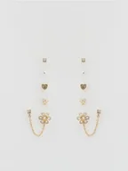 Moda i Uroda OUTLET - Reserved - Zestaw kolczyków z cyrkoniami - złoty - miniaturka - grafika 1