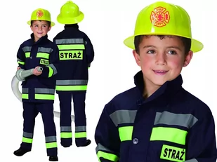 Strażak Strój Kostium Karnawałowy Straż 128 cm - Stroje karnawałowe - miniaturka - grafika 1