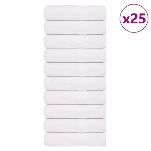 vidaXL Ręczniki kąpielowe, 25 szt., białe, 70x140 cm, bawełna 100% - Ręczniki - miniaturka - grafika 1