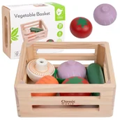 Zabawki AGD - CLASSIC WORLD Zestaw Drewnianych Warzyw w Koszyku 6 el. - miniaturka - grafika 1
