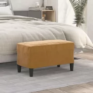 Ławki do przedpokoju - Lumarko Ławka, brązowy, 70x35x41 cm, tapicerowana aksamitem - miniaturka - grafika 1