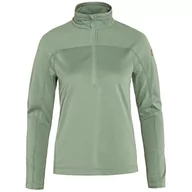 Bluzy sportowe damskie - Bluza damska Fjällräven Abisko Lite Fleece Half Zip W Rozmiar: M / Kolor: jasnozielony - miniaturka - grafika 1