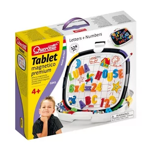 Quercetti Premium Duże litery cyfry kształty tablica magnetyczna dwustronna 124 - Tablice dla dzieci - miniaturka - grafika 1