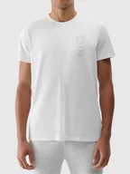 Koszulki męskie - 4F T-shirt męski bawełniany 4FRSS24TTSHM2536-10S Biały Roz. XL - miniaturka - grafika 1