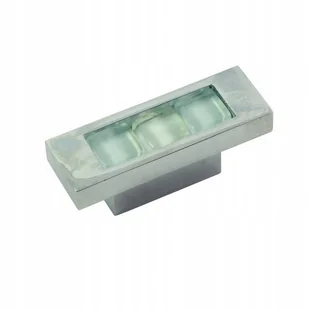 Uchwyt Meblowy Gałka Białe szkło/Chrom - Meble modułowe i akcesoria - miniaturka - grafika 1