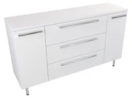 Szafki łazienkowe - Szafka Stojąca Z Blatem ATH 140 cm K - Biały Mat - Uchwyty Chromowane - miniaturka - grafika 1