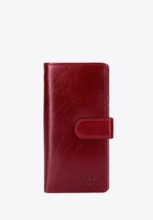 Damski portfel ze skóry naturalnej pionowy czerwony - Portfele Damski portfel ze skóry naturalnej pionowy czerwony - Portfele - miniaturka - grafika 1
