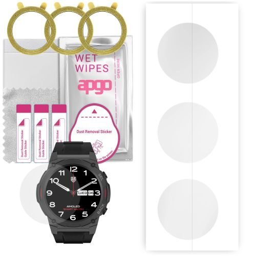 3x folia ochronna hydrożelowa do Maxcom FW63 Cobalt Pro - apgo Smartwatch Hydrogel Protection Ochrona na ekran smartwatcha