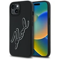 Etui i futerały do telefonów - Etui KARL LAGERFELD 3D Rubber Signature do Apple iPhone 15 Czarny - miniaturka - grafika 1