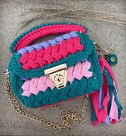 Torebki damskie - Torebka handmade + brelok z gliny polimerowej Kwiatowe Fantazje - miniaturka - grafika 1