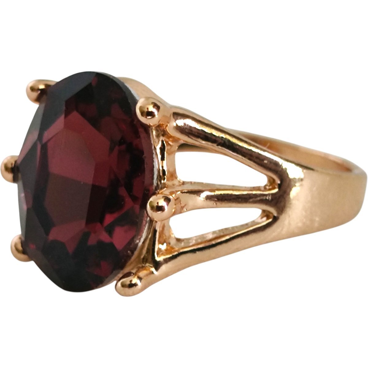 Złoty Pierścionek z Cyrkonią Duża Cyrkonia Kamień Stal Chirurgiczna Vintage