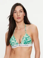 Stroje kąpielowe - Tommy Hilfiger Góra od bikini UW0UW05367 Zielony - miniaturka - grafika 1
