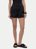 Spodenki damskie - Vero Moda Szorty jeansowe Zuri 10279493 Czarny Regular Fit - miniaturka - grafika 1