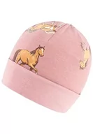 Czapki damskie - SALT AND PEPPER Dziewczęca czapka z koniami AOP, Old Pink, 55 cm - miniaturka - grafika 1
