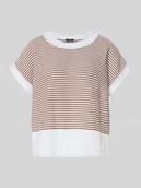 Swetry damskie - t-shirt z czystej bawełny w imitacja dzianiny model 'Kipe' - miniaturka - grafika 1