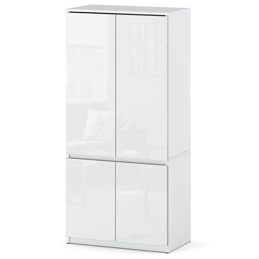 Szafa Nowoczesna Do Sypialni Przedpokoju Posti 80cm Półki Biały Połysk