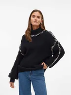 Swetry damskie - Vero Moda Golf w kolorze czarnym - miniaturka - grafika 1