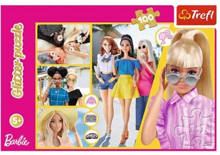 Puzzle 100el Brokatowa Barbie TREFL 14830 - Klocki - miniaturka - grafika 1