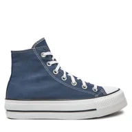 Trampki damskie - Trampki Converse Chuck Taylor All Star Lift Platform HI A08215C Granatowy - miniaturka - grafika 1