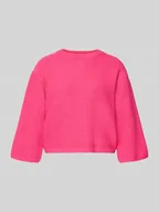 Swetry damskie - Sweter z dzianiny o kroju oversized z mieszanki wiskozy ze stójką - miniaturka - grafika 1