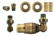 Zawory i kraniki - Zawór termostatyczny trójosiowy Master mosiądz antyczny prawy Pex All in One - miniaturka - grafika 1
